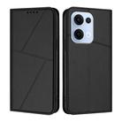 For OPPO Reno13 Global Strong Magnetic Frosted Flip Leather Phone Case(Black) - 1