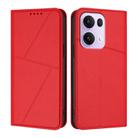 For OPPO Reno13 Pro Global Strong Magnetic Frosted Flip Leather Phone Case(Red) - 1