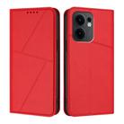 For OPPO Reno13 F 5G / 4G Strong Magnetic Frosted Flip Leather Phone Case(Red) - 1