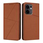 For OPPO Reno13 F 5G / 4G Strong Magnetic Frosted Flip Leather Phone Case(Coffee Color) - 1