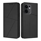 For OPPO Reno13 F 5G / 4G Strong Magnetic Frosted Flip Leather Phone Case(Black) - 1