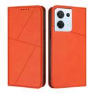 For OPPO Reno8 5G Strong Magnetic Frosted Flip Leather Phone Case(Orange) - 1