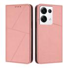 For OPPO Reno8 Pro+ Strong Magnetic Frosted Flip Leather Phone Case(Pink) - 1