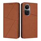 For OPPO Reno10 5G Global Strong Magnetic Frosted Flip Leather Phone Case(Coffee Color) - 1
