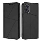 For OPPO A38 /  A18 Strong Magnetic Frosted Flip Leather Phone Case(Black) - 1