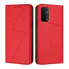 For OPPO A54 5G / A74 5G / A93 5G Strong Magnetic Frosted Flip Leather Phone Case(Red) - 1