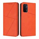 For OPPO A54 5G / A74 5G / A93 5G Strong Magnetic Frosted Flip Leather Phone Case(Orange) - 1