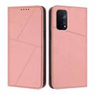 For OPPO A54 5G / A74 5G / A93 5G Strong Magnetic Frosted Flip Leather Phone Case(Pink) - 1