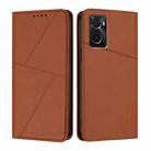 For OPPO A36 / A76 / A96 / K10 Strong Magnetic Frosted Flip Leather Phone Case(Coffee Color) - 1