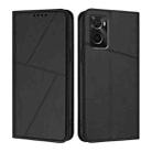 For OPPO A36 / A76 / A96 / K10 Strong Magnetic Frosted Flip Leather Phone Case(Black) - 1