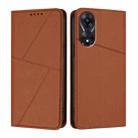 For OPPO A78 5G / A1x Strong Magnetic Frosted Flip Leather Phone Case(Coffee Color) - 1