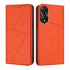 For OPPO A78 5G / A1x Strong Magnetic Frosted Flip Leather Phone Case(Orange) - 1