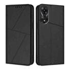 For OPPO A78 5G / A1x Strong Magnetic Frosted Flip Leather Phone Case(Black) - 1