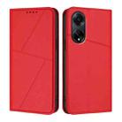 For OPPO A98 5G Strong Magnetic Frosted Flip Leather Phone Case(Red) - 1