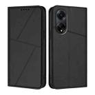 For OPPO A98 5G Strong Magnetic Frosted Flip Leather Phone Case(Black) - 1