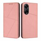 For OPPO A98 5G Strong Magnetic Frosted Flip Leather Phone Case(Pink) - 1