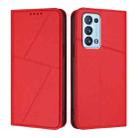 For OPPO Reno6 Pro+ 5G Strong Magnetic Frosted Flip Leather Phone Case(Red) - 1
