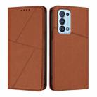For OPPO Reno6 Pro+ 5G Strong Magnetic Frosted Flip Leather Phone Case(Coffee Color) - 1
