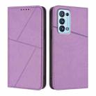 For OPPO Reno6 Pro+ 5G Strong Magnetic Frosted Flip Leather Phone Case(Light Purple) - 1