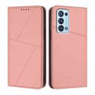 For OPPO Reno6 Pro+ 5G Strong Magnetic Frosted Flip Leather Phone Case(Pink) - 1