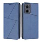 For Motorola Edge 5G 2024 Strong Magnetic Frosted Flip Leather Phone Case(Royal Blue) - 1