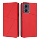 For Motorola Edge 5G 2024 Strong Magnetic Frosted Flip Leather Phone Case(Red) - 1