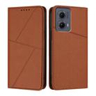 For Motorola Edge 5G 2024 Strong Magnetic Frosted Flip Leather Phone Case(Coffee Color) - 1