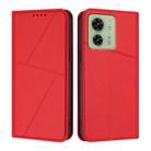 For Motorola Edge 40 Strong Magnetic Frosted Flip Leather Phone Case(Red) - 1