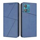 For Motorola Edge 40 Neo Strong Magnetic Frosted Flip Leather Phone Case(Royal Blue) - 1
