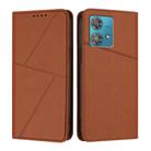 For Motorola Edge 40 Neo Strong Magnetic Frosted Flip Leather Phone Case(Coffee Color) - 1