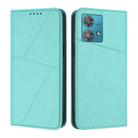 For Motorola Edge 40 Neo Strong Magnetic Frosted Flip Leather Phone Case(Light Blue) - 1