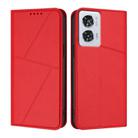For Motorola Edge 50 Fusion Strong Magnetic Frosted Flip Leather Phone Case(Red) - 1