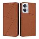 For Motorola Edge 50 Fusion Strong Magnetic Frosted Flip Leather Phone Case(Coffee Color) - 1