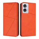 For Motorola Edge 50 Fusion Strong Magnetic Frosted Flip Leather Phone Case(Orange) - 1