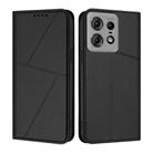 For Motorola Edge 50 Pro Strong Magnetic Frosted Flip Leather Phone Case(Black) - 1
