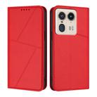 For Motorola Edge 50 Ultra Strong Magnetic Frosted Flip Leather Phone Case(Red) - 1