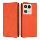 For Motorola Edge 50 Ultra Strong Magnetic Frosted Flip Leather Phone Case(Orange) - 1