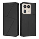 For Motorola Edge 50 Ultra Strong Magnetic Frosted Flip Leather Phone Case(Black) - 1