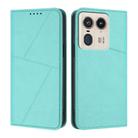 For Motorola Edge 50 Ultra Strong Magnetic Frosted Flip Leather Phone Case(Light Blue) - 1