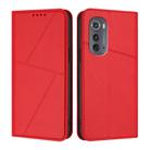 For Motorola Edge 2022 Strong Magnetic Frosted Flip Leather Phone Case(Red) - 1