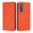 For Motorola Edge 2022 Strong Magnetic Frosted Flip Leather Phone Case(Orange) - 1