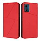 For Motorola Moto E13 Strong Magnetic Frosted Flip Leather Phone Case(Red) - 1