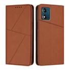 For Motorola Moto E13 Strong Magnetic Frosted Flip Leather Phone Case(Coffee Color) - 1