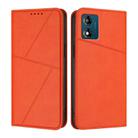 For Motorola Moto E13 Strong Magnetic Frosted Flip Leather Phone Case(Orange) - 1
