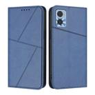For Motorola Moto E22 Strong Magnetic Frosted Flip Leather Phone Case(Royal Blue) - 1
