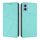 For Motorola Moto E22 Strong Magnetic Frosted Flip Leather Phone Case(Light Blue) - 1