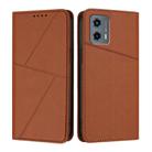 For Motorola Moto G 5G 2023 Strong Magnetic Frosted Flip Leather Phone Case(Coffee Color) - 1