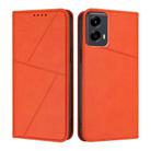 For Motorola Moto G 5G 2024 / Moto G Play 2024 Strong Magnetic Frosted Flip Leather Phone Case(Orange) - 1