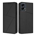For Motorola Moto G 5G 2024 / Moto G Play 2024 Strong Magnetic Frosted Flip Leather Phone Case(Black) - 1