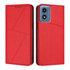 For Motorola Moto G Play 2024 Strong Magnetic Frosted Flip Leather Phone Case(Red) - 1